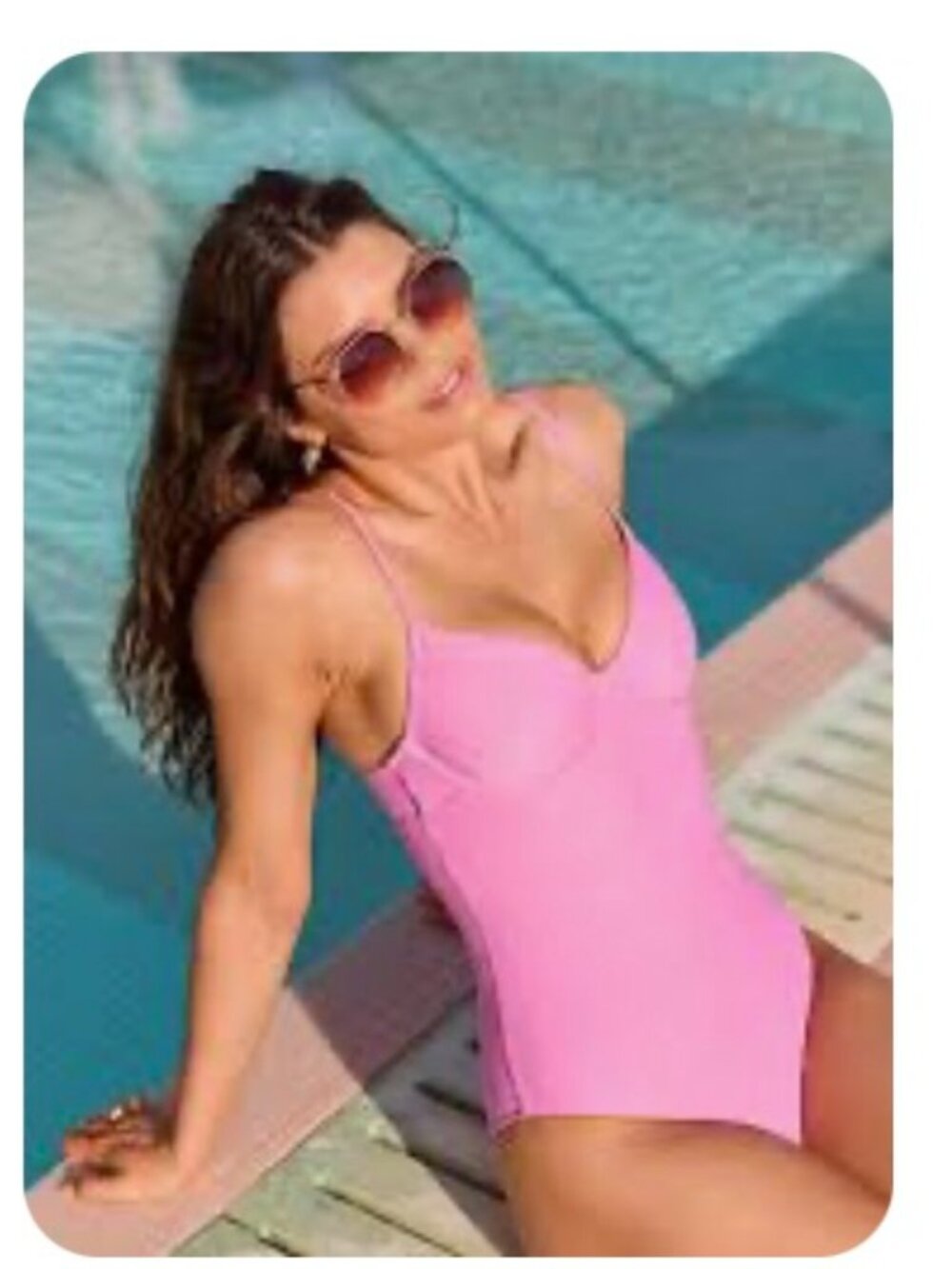 Aerie Pink One Piece Full Coverage Bathingsuit Adjustable Straps UPF 50 Size Med